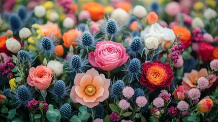 Close-up vibrant flower arrangement