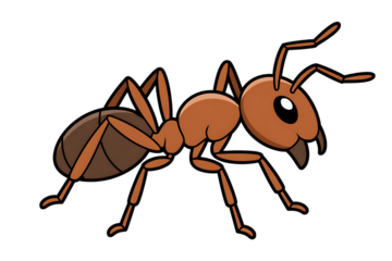 Cartoon of an brown ant