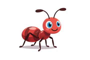 Cartoon of a red ant