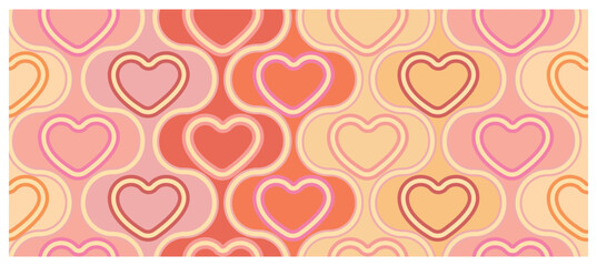 Hand drawn holiday background with abstract hearts. Seamless light trendy pattern. Valentine's day