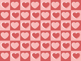 Hand drawn holiday background with abstract hearts. Seamless light trendy pattern. Valentine's day