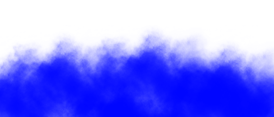 Vibrant blue smoke effect on transparent background for creative design and visual projects with visual effect and dynamic element and graphic design