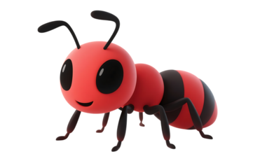 Cartoon of a red ant