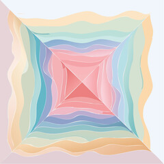 Modern Flat Abstract Paper Layer Composition