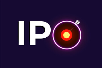 IPO Target Icon Illustration &ndash; Initial Public Offering Business Concept Vector