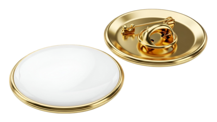 Gold and white communion set with paten and chalice
