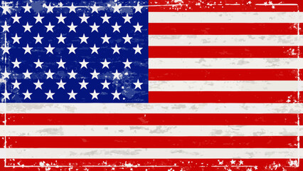 American flag with a distressed grunge effect