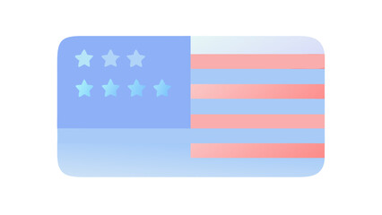 Transgender american flag with six stars on white background