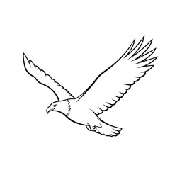 Obraz premium Black and White Eagle Illustration.