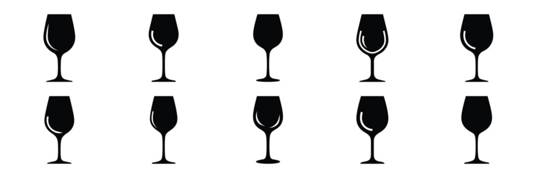 wine glass silhouette icon set,Transport symbol. Vector illustration.