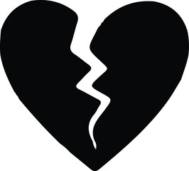 broken heart icon set,seperate,Heartbreak / broken heart or divorce flat i