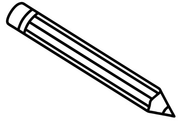 Pencil Line Art Icon &ndash; Stationery Outline Illustration