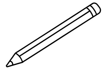 Pencil Line Art Icon &ndash; Stationery Outline Illustration
