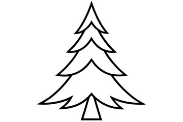 Pine Tree Simple Evergreen Line Drawing &ndash; Minimal Nature Outline Icon SVG