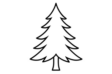 Pine Tree Simple Evergreen Line Drawing &ndash; Minimal Nature Outline Icon SVG