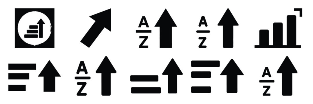 sort ascending silhouette icon set,Transport symbol. Vector illustration.