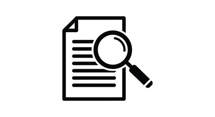 A detailed examination of a document with a magnifying glass shown as a striking silhouette