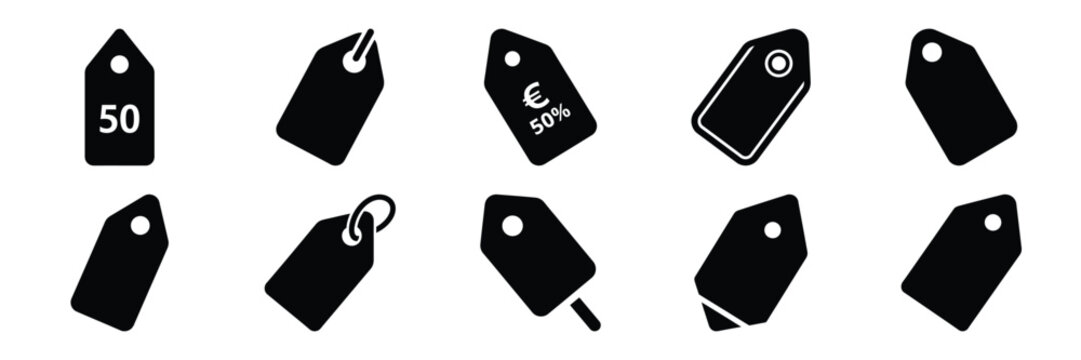 tag price silhouette icon set,Transport symbol. Vector illustration.