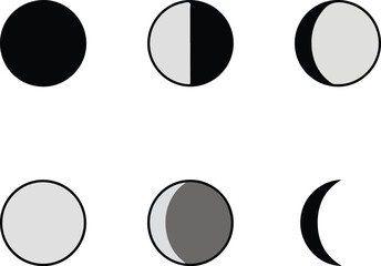 Moon Vector on Transparent Background with Night and Celestial Concept