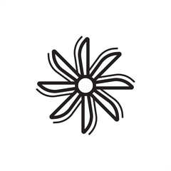 Propeller icon featuring an eight-blade fan assembly with curved aerodynamic blades, representing mechanical propulsion, industrial ventilation systems, marine propulsion, and air movement.