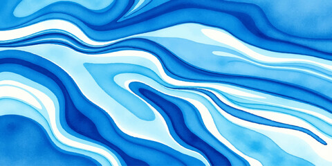 Abstract mesmerizing abstract composition captures the fluid dance of blues, evoking the depths of oceanic serenity with painterly strokes.