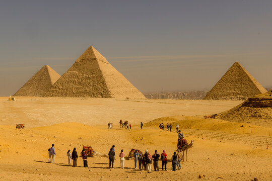 Great pyramids of Giza in Cairo, Egypt