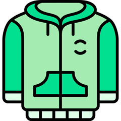 Hoodie Jacket icon in FIlled Line style