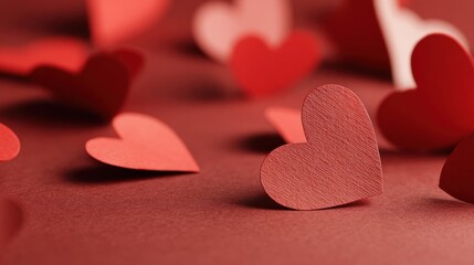 Obraz premium Red hearts on transparent background