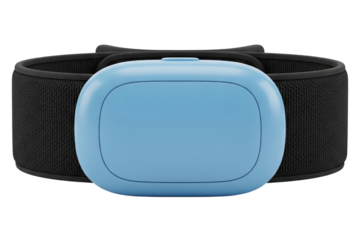 Smart activity tracker wristband with blank screen isolated on a transparent background