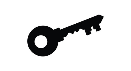 A striking black key against a white background a simple yet powerful image silhouette © Kuntol02