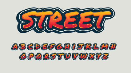 orange modern graffiti isolated font