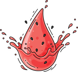 Watermelon Vector on Transparent Background with Summer and Healthy Fruit Concept