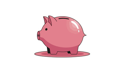 A cheerful pink piggy bank illustration, symbolizing financial planning, smart saving habits, and the accumulation of wealth for future goals and personal prosperity