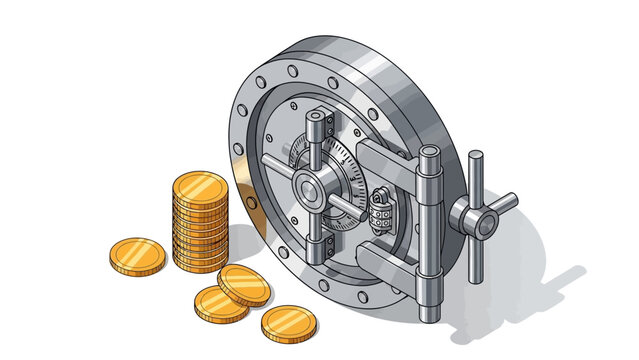 Secure financial assets protected within a robust bank vault, symbolizing wealth accumulation, savings, and impenetrable security for valuable investments and future prosperity