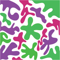 Colorful Abstract Organic Shapes Composition