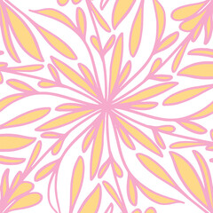 Floral Pattern with Pink and Yellow Petals