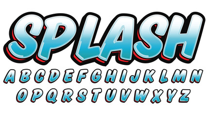 gradient white and blue 3d cartoon isolated typography © Patrick