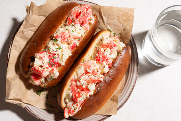 Lobster Rolls. Traditional classic American Sandwich.