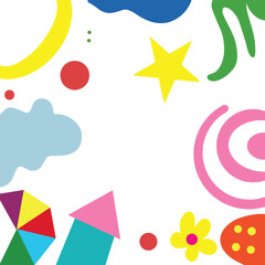 Playful Abstract Shapes on Black Background