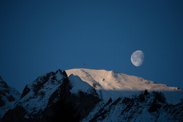 Pizzo Cavallo Mountain Under the Moon, Valle Brembana, Italy