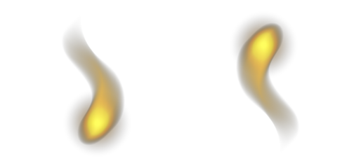 Abstract Golden Light Glow Shapes Isolated on Black Background