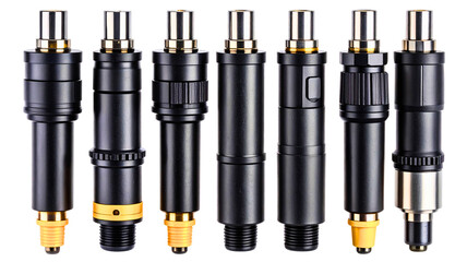 Automotive Fuel Injectors Isolated on White Background