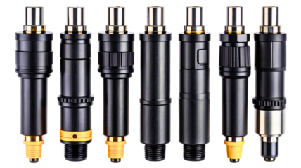 Automotive Fuel Injectors Isolated on White Background