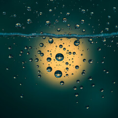 water drops on orange background