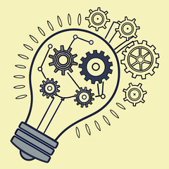 human head with gears