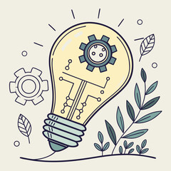 vector illustration of a light bulb