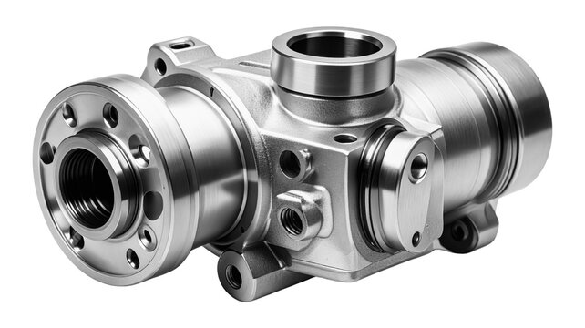 High-pressure fuel pump component for modern direct-injection vehicle engines, isolated on a transparent background PNG