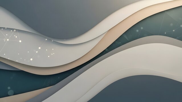 Modern abstract background with layered wavy shapes in a neutral color palette - Powered by Adobe