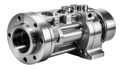 High-pressure fuel pump component for modern direct-injection vehicle engines, isolated on a transparent background PNG