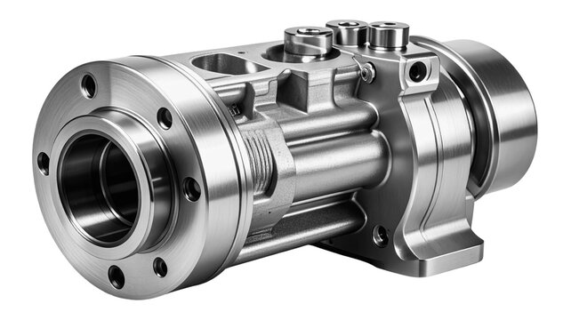 High-pressure fuel pump component for modern direct-injection vehicle engines, isolated on a transparent background PNG